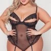 Plus Size Irresistible Tease Garter Teddy