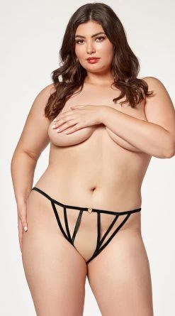 Plus Size Easy Lover Crotchless Panty