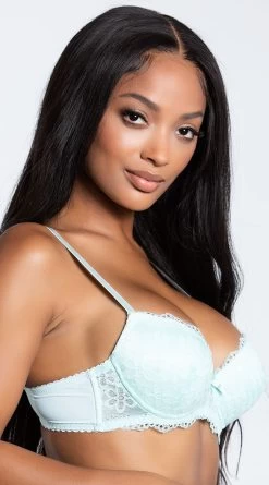 Yandy Double Up Daisy Aqua Demi Bra -Lingerie Shop YB B25451 AQA TOP 4 YANDY PS06232021