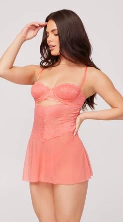 Yandy Sweet As Can Peach Babydoll Set