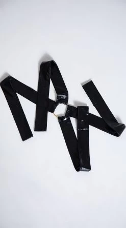 Yandy Wet Look 4-way Bondage Ties -Lingerie Shop YSM PL YA0666 HOGTIE BLACK PS10292019 5